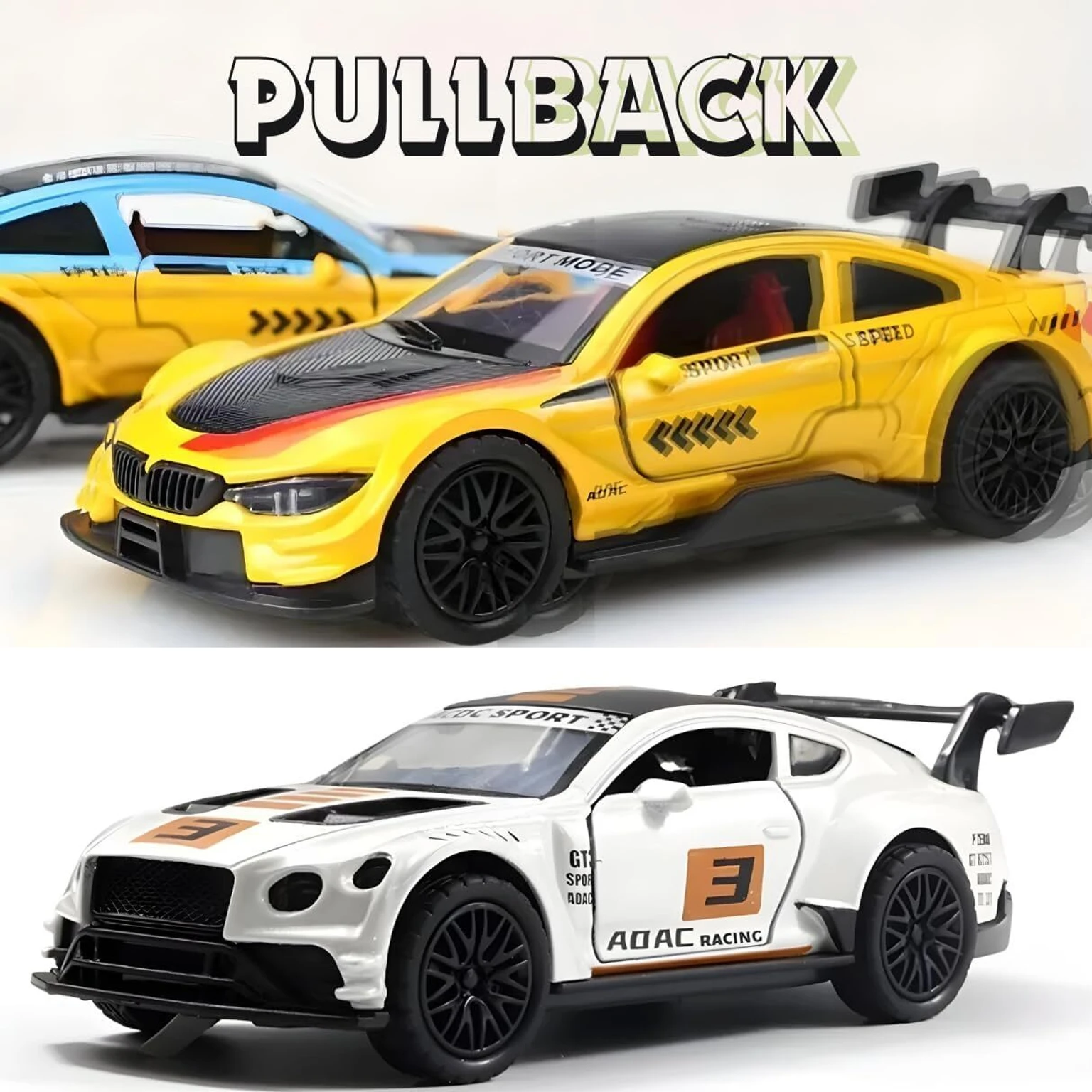 Premium Diecast GT Sports Car – 1:36 Scale Collectible, Opening Doors (Multicolor)
