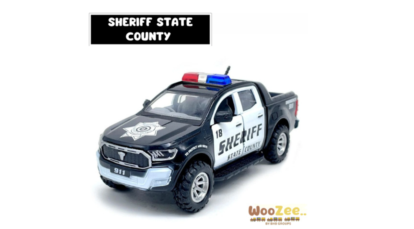 SHERIFF STATE COUNTY EMERGENCY SQUAD POLICE CAR WITH OPENA