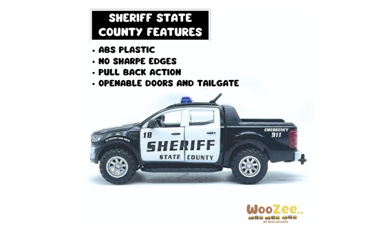 SHERIFF STATE COUNTY EMERGENCY SQUAD POLICE CAR WITH OPENA