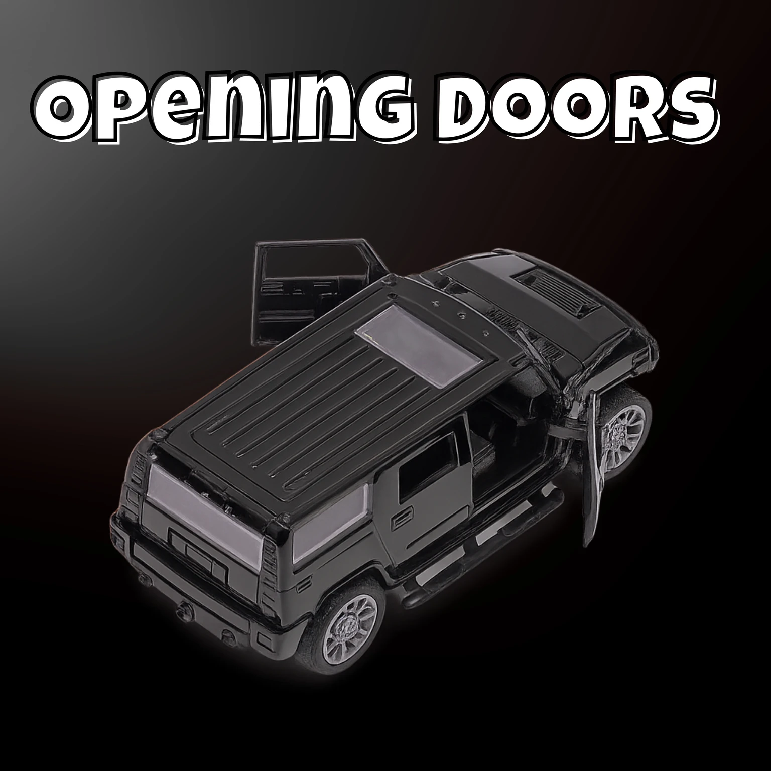 SUV CAR BLACK 1:32 PULLBACK OPENING DOOR (Black, Pack of: 1)