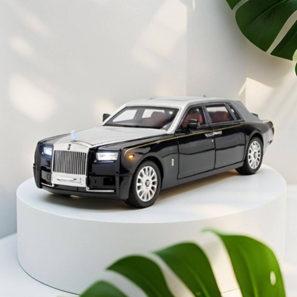 Rolls-Royce Phantom Diecast Model Car 1:18 Scale | Luxury Sedan Toy with Lights & Sound LMI15603 -
