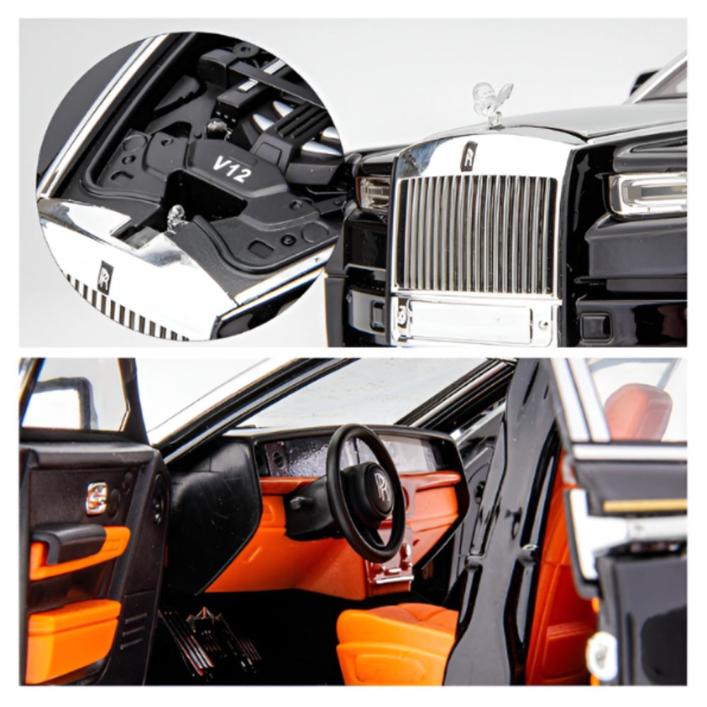Rolls-Royce Phantom Diecast Model Car 1:18 Scale | Luxury Sedan Toy with Lights & Sound LMI15603 -